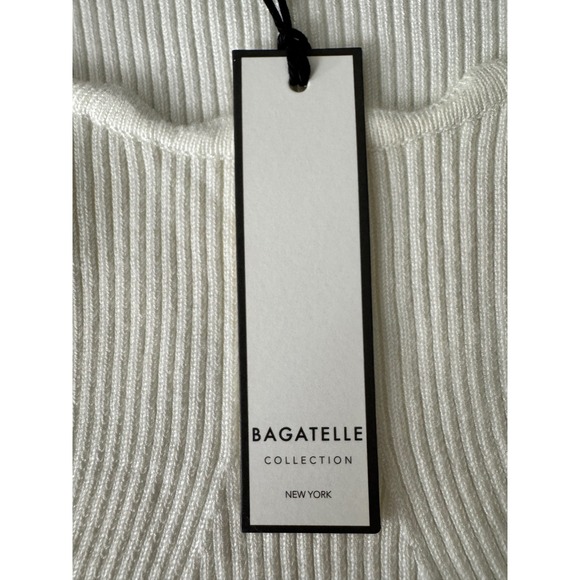 BAGATELLE COLLECTION Women's Ivory Scallop Neck Ribbed Flare Sleeve‎ Sweater XL - Picture 7 of 10